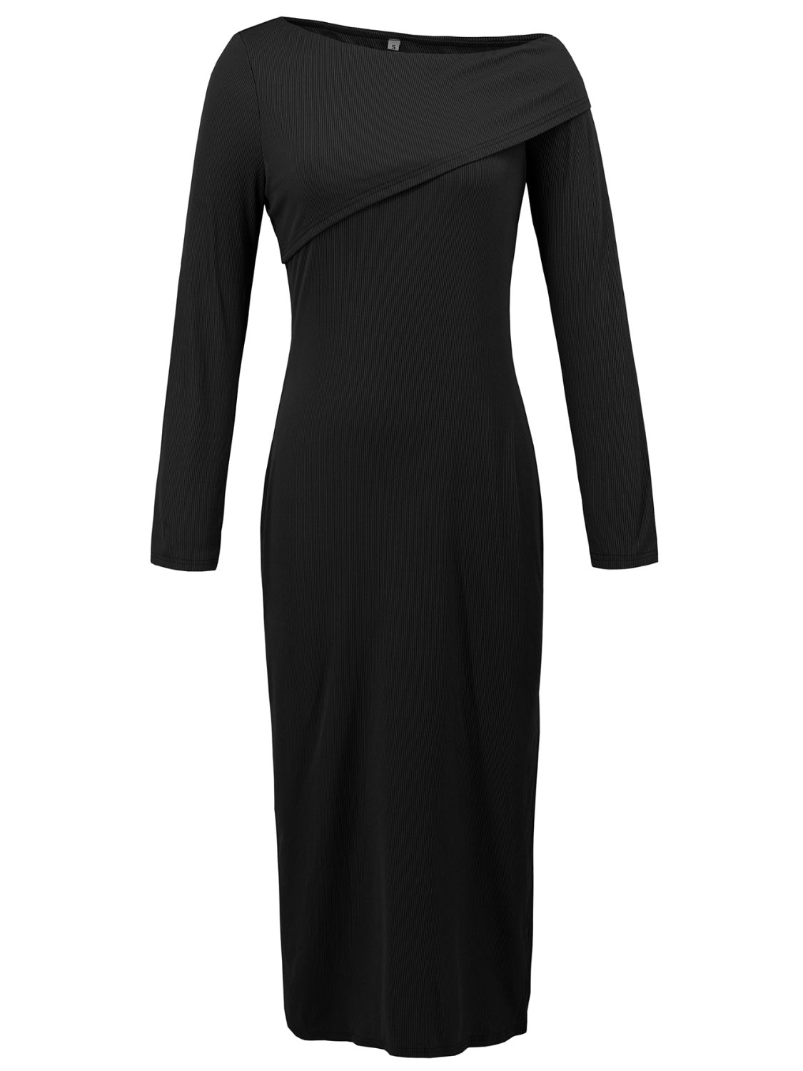 E.G. - Slit One Shoulder Long Sleeve Dress