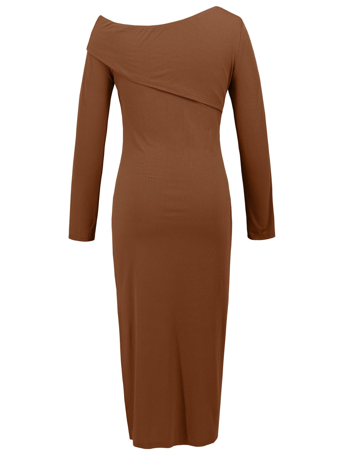 E.G. - Slit One Shoulder Long Sleeve Dress