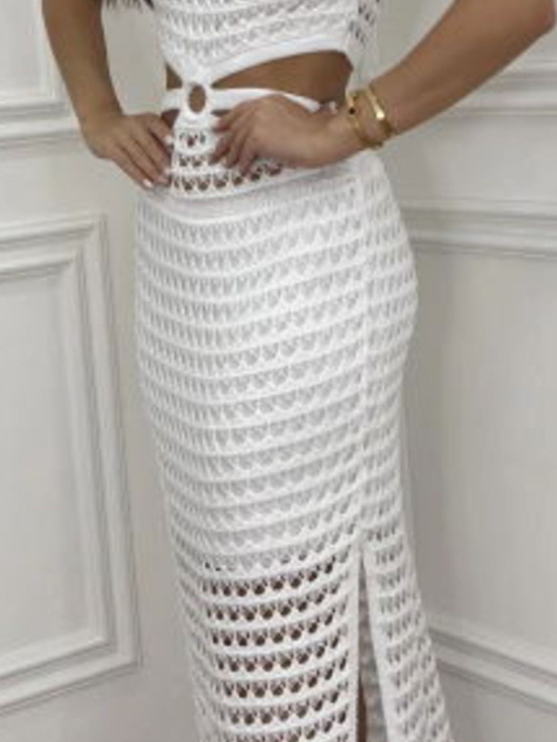 E.G. - Cutout Slit Sweater Dress