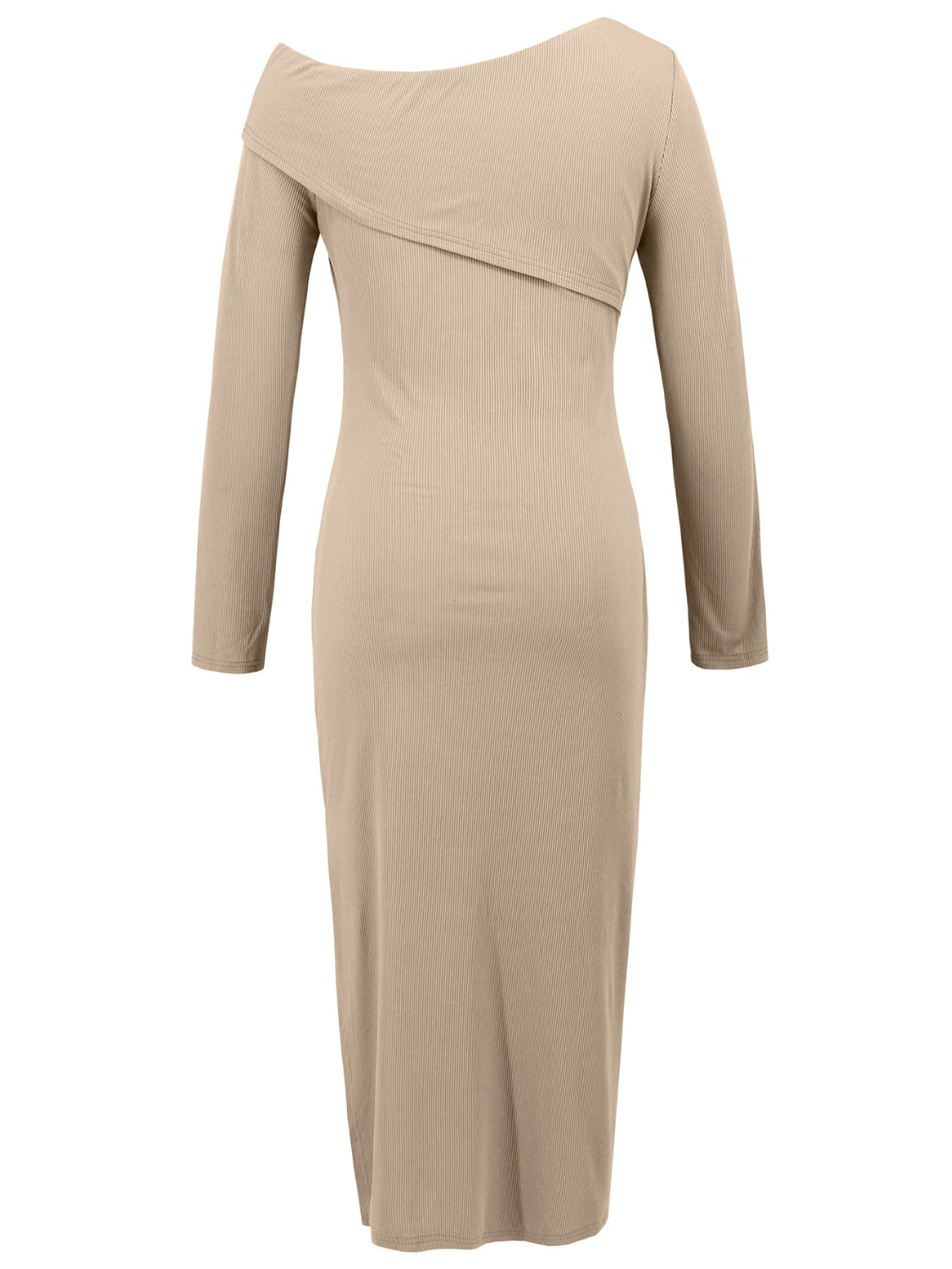 E.G. - Slit One Shoulder Long Sleeve Dress