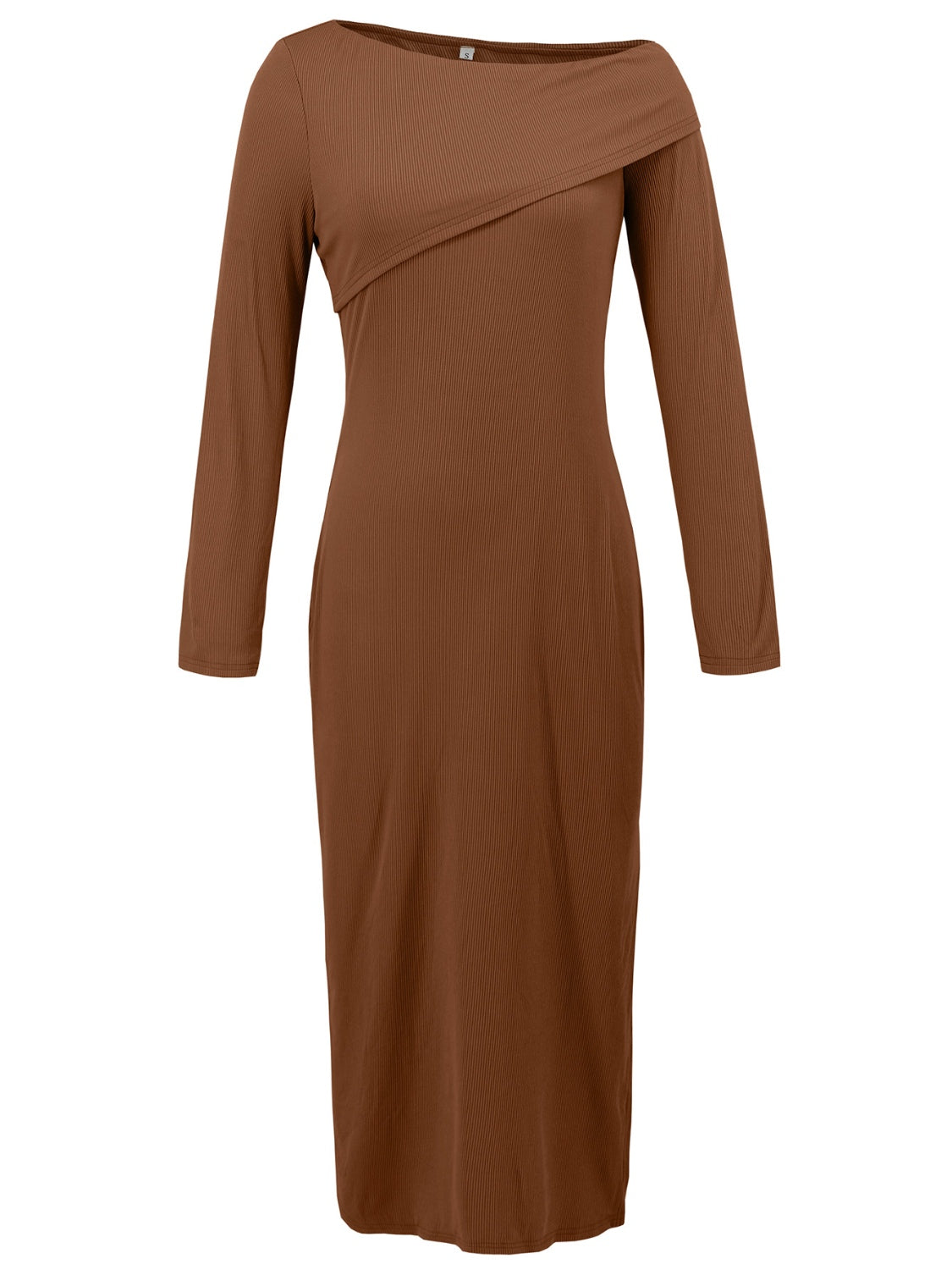 E.G. - Slit One Shoulder Long Sleeve Dress