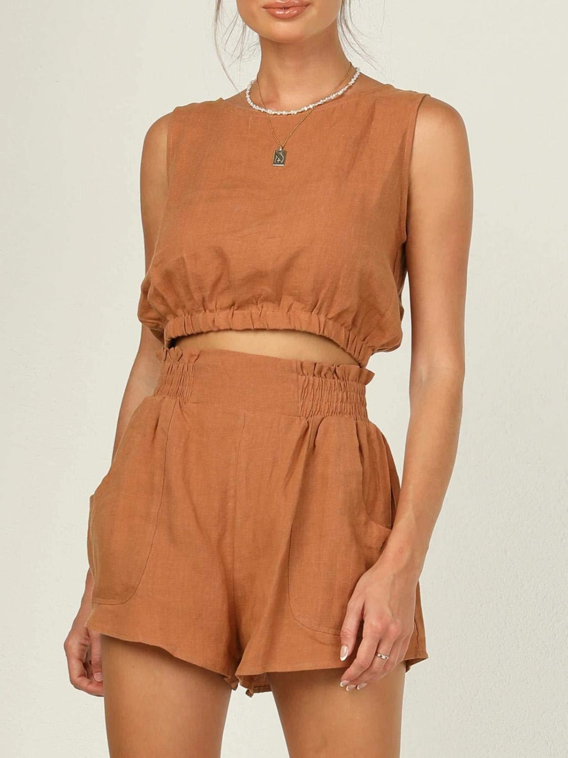 Set - Sleeveless Top and Shorts