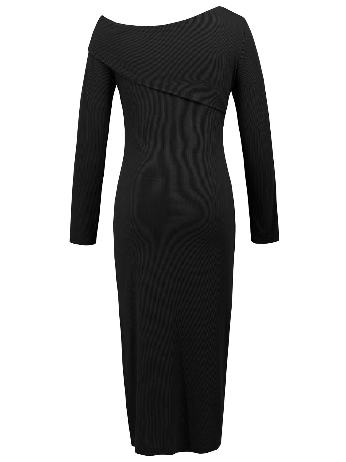 E.G. - Slit One Shoulder Long Sleeve Dress