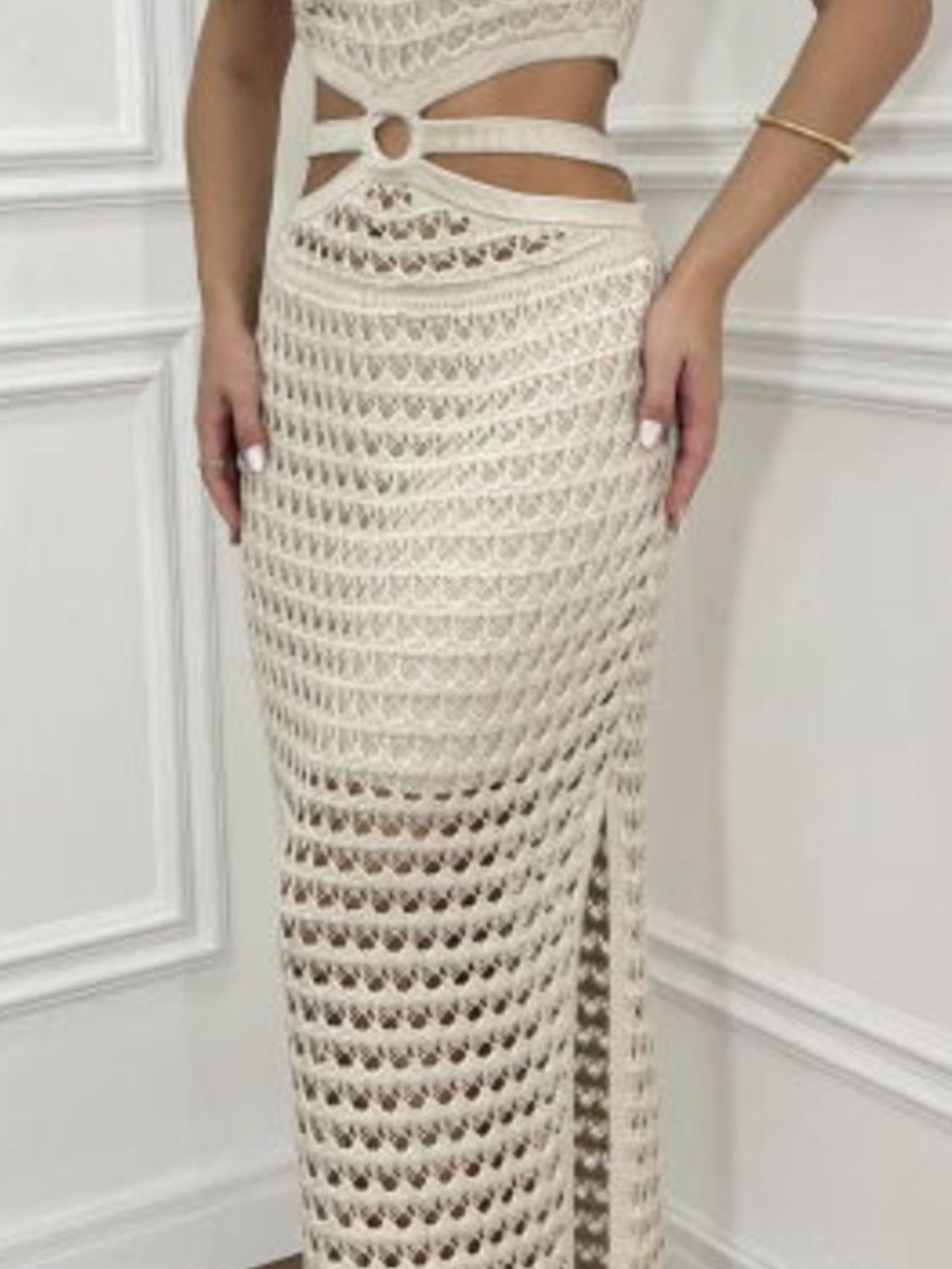 E.G. - Cutout Slit Sweater Dress
