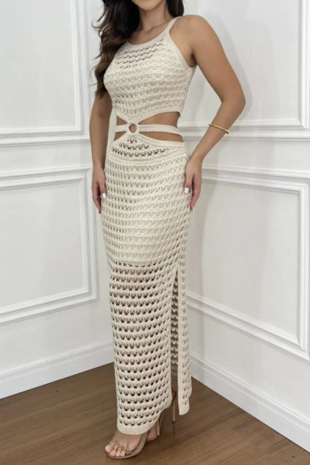 E.G. - Cutout Slit Sweater Dress