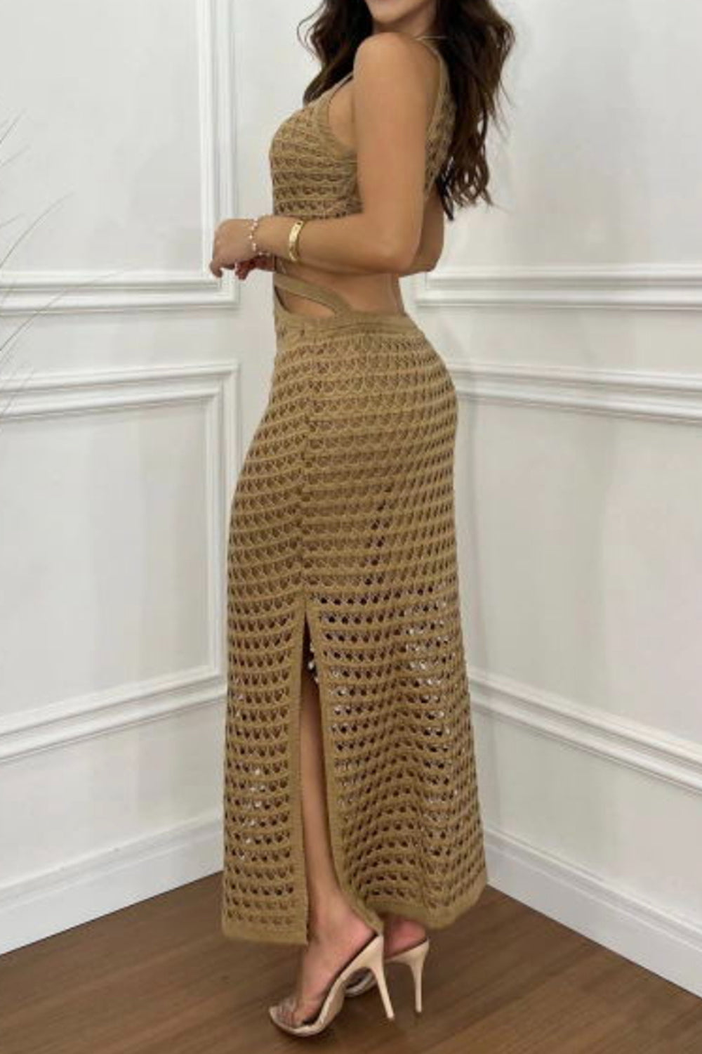 E.G. - Cutout Slit Sweater Dress
