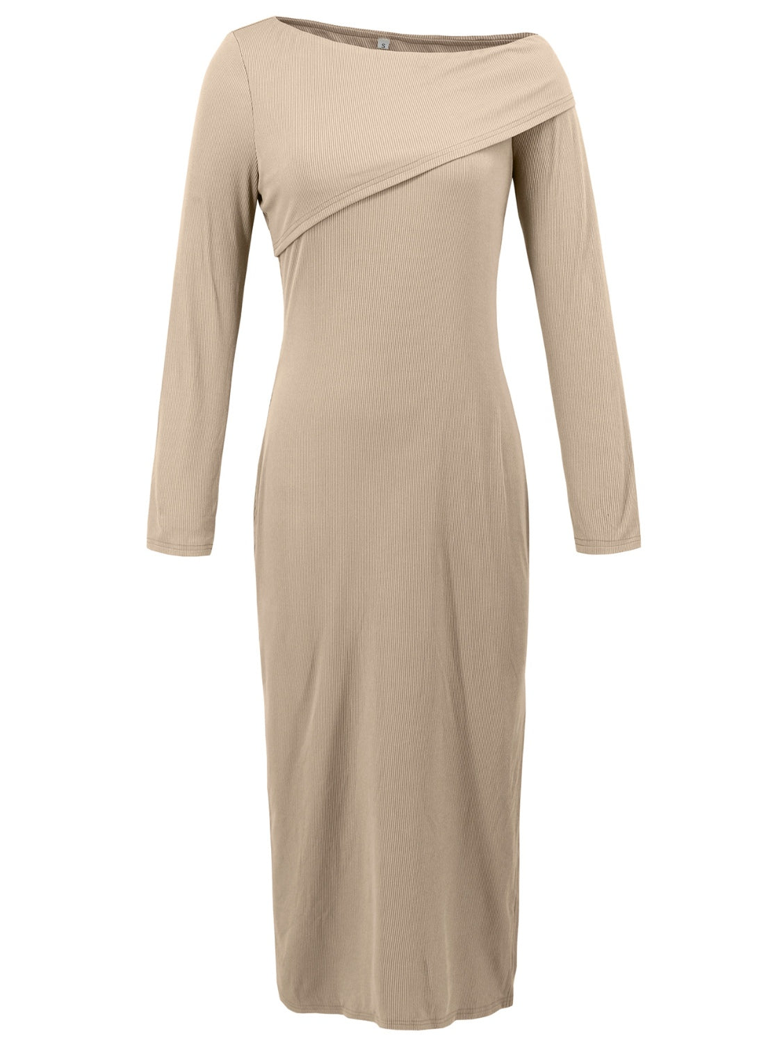 E.G. - Slit One Shoulder Long Sleeve Dress