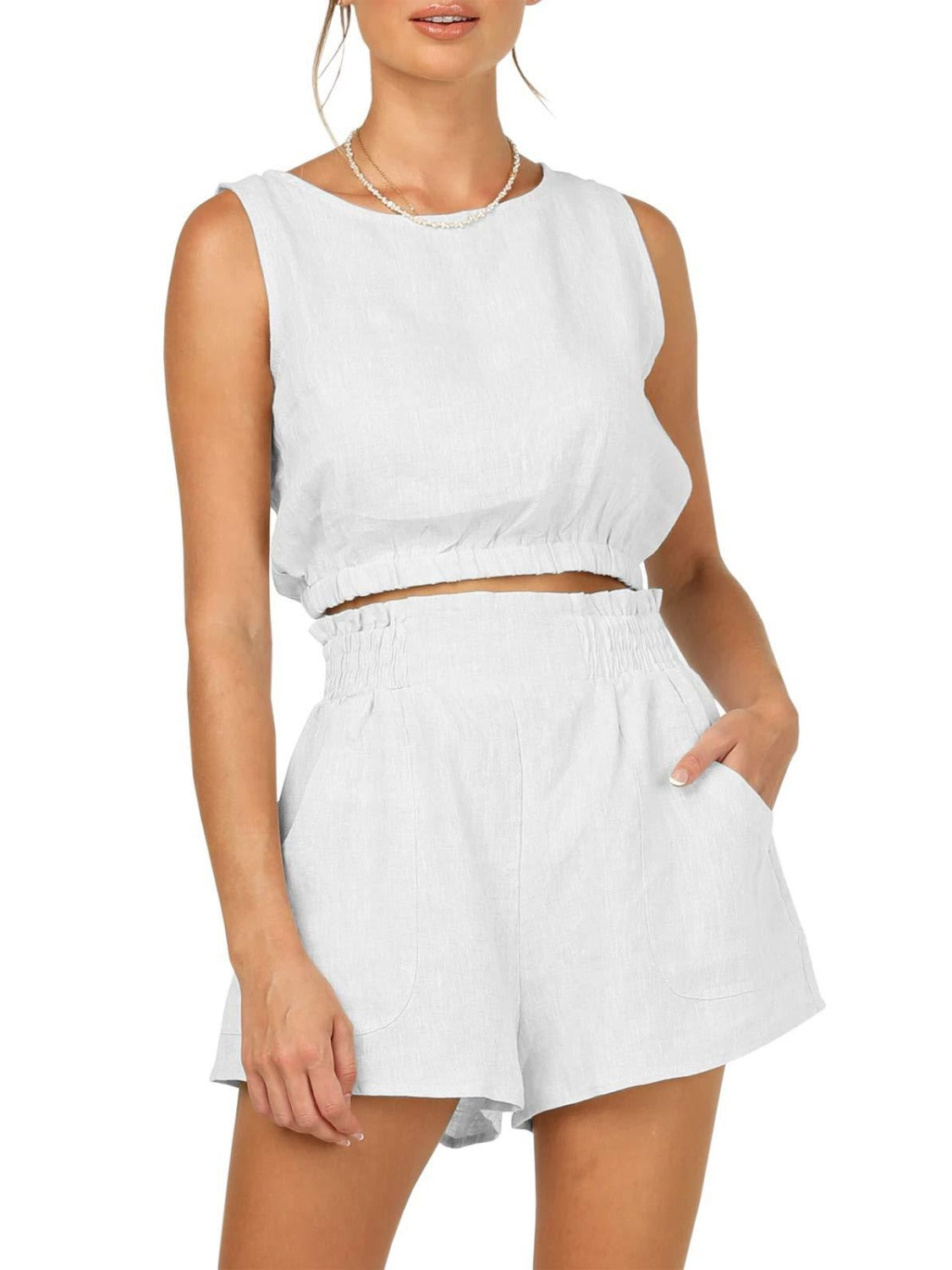 Set - Sleeveless Top and Shorts