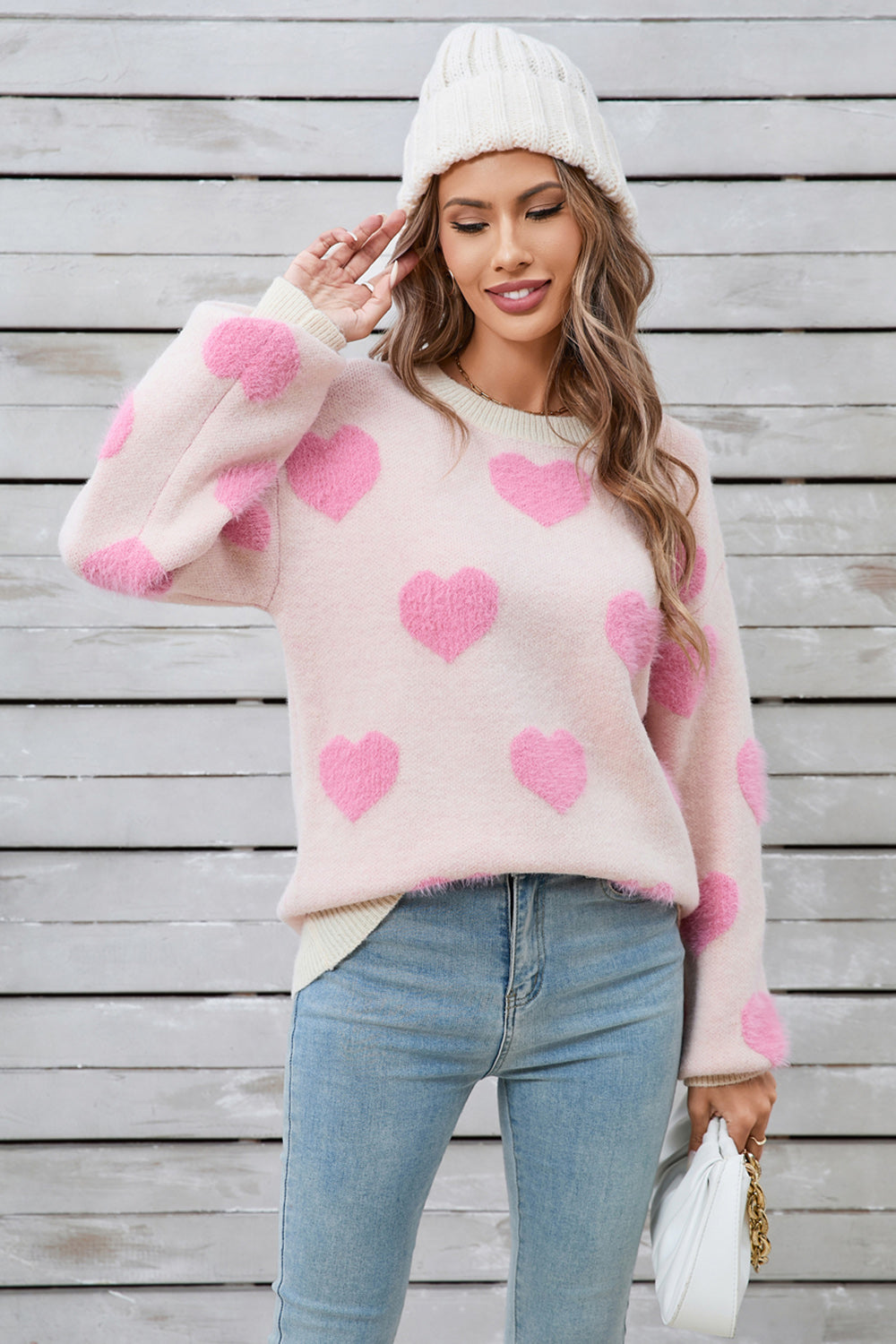 Valentines - Sweater - Angel Wings - Heart Print