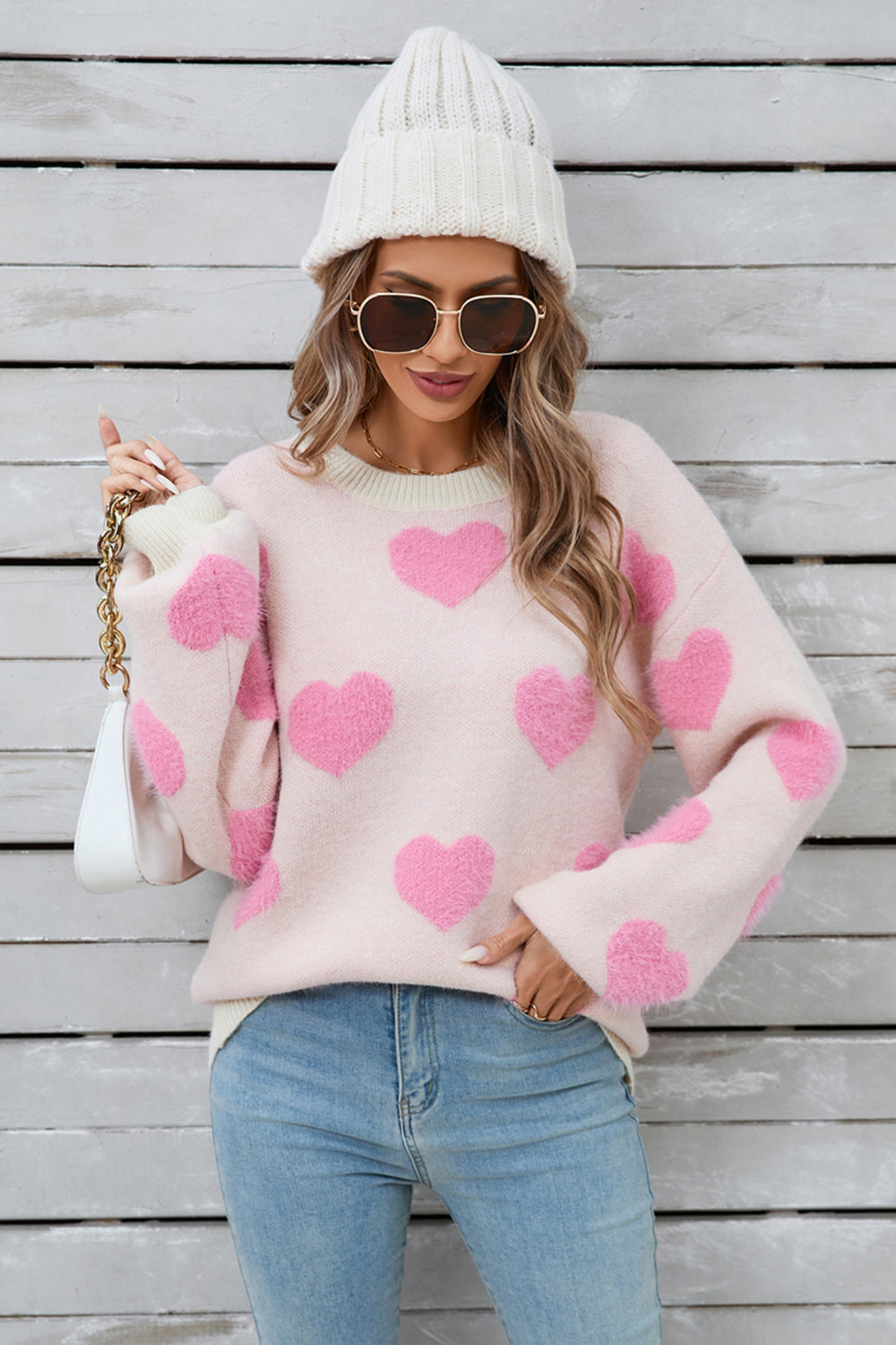 Valentines - Sweater - Angel Wings - Heart Print