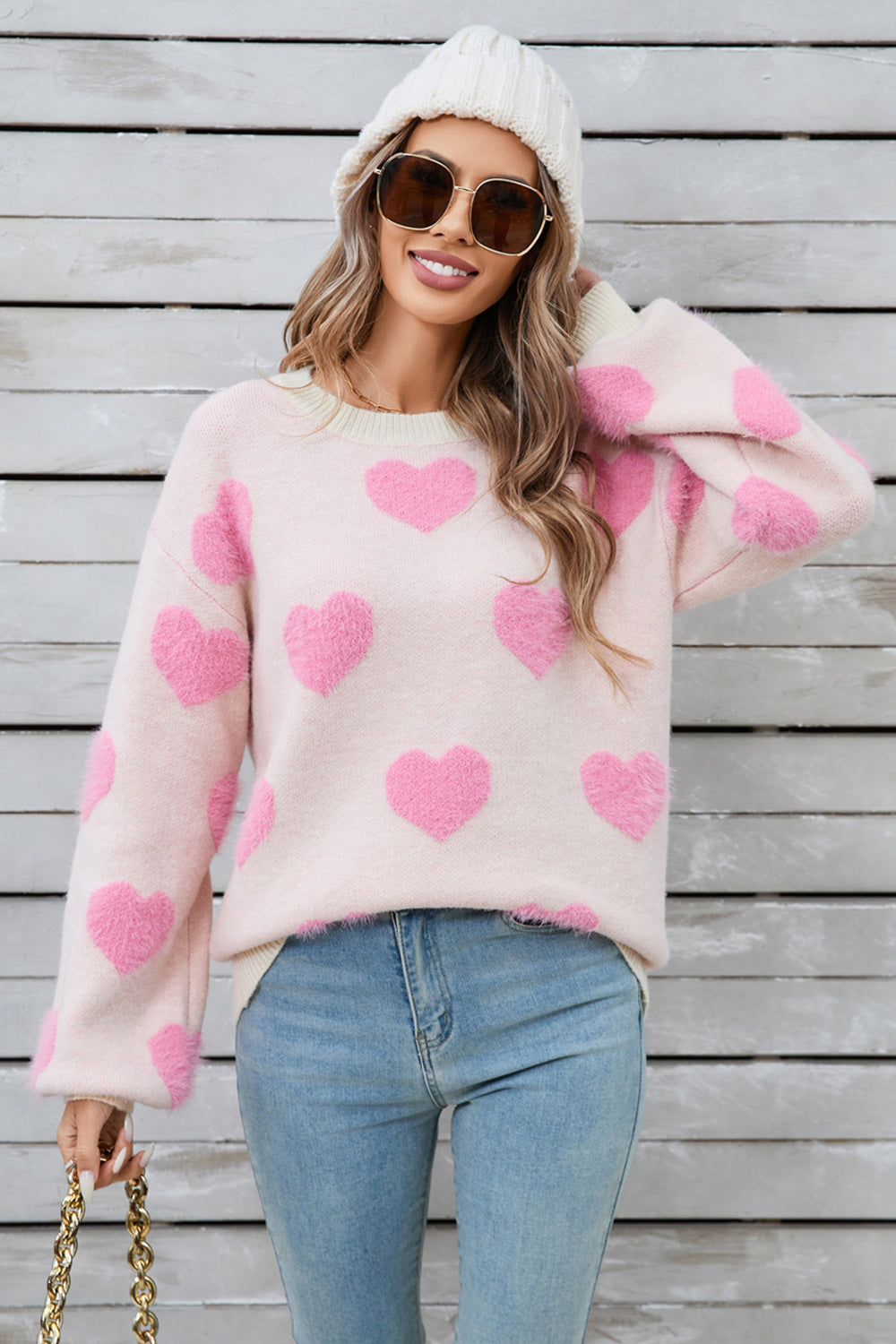 Valentines - Sweater - Angel Wings - Heart Print